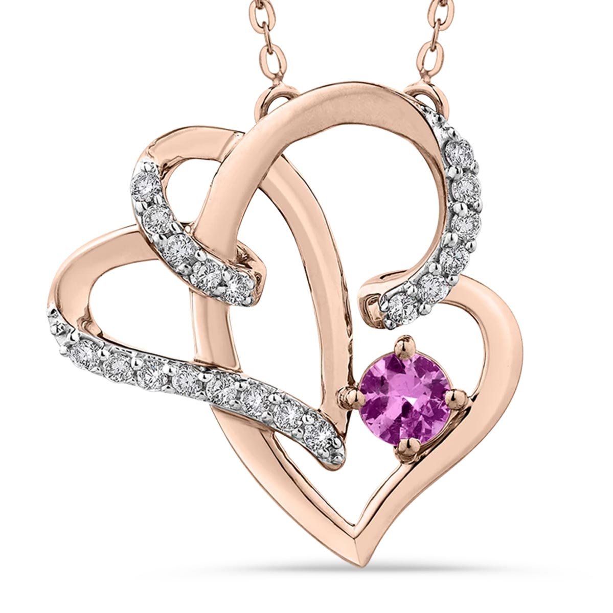 14K Rose Gold Round Diamond Stud Earrings