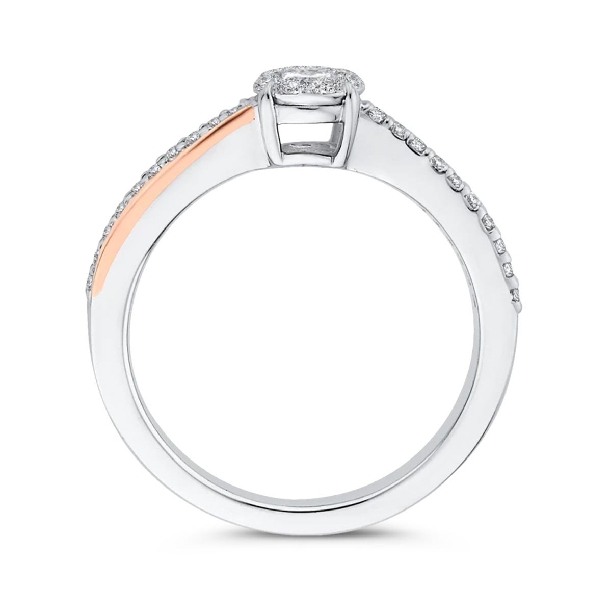 18K White Gold Three Diamond Bezel Bracelet - Image 3